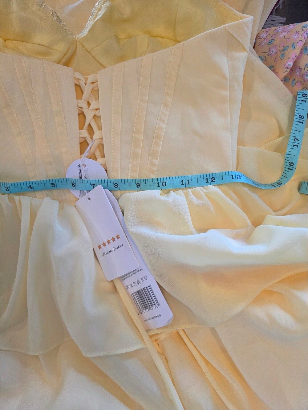 Lemon Yellow Ruffled Corset  Gown 6 - Picture 6 of 9